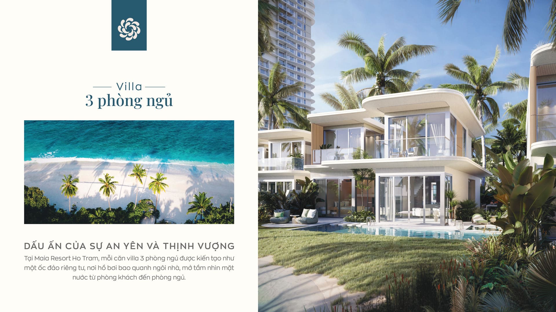 Hình ảnh phối cảnh kiến trúc Biệt thự Villa 3 phòng ngủ