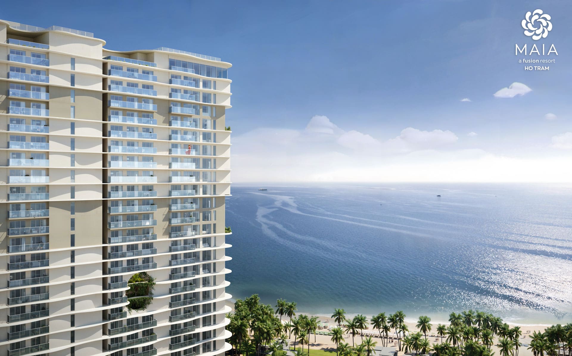 Thiết kế kiến trúc mở hướng biển tối đa của các ban công Condotel Maia Resort