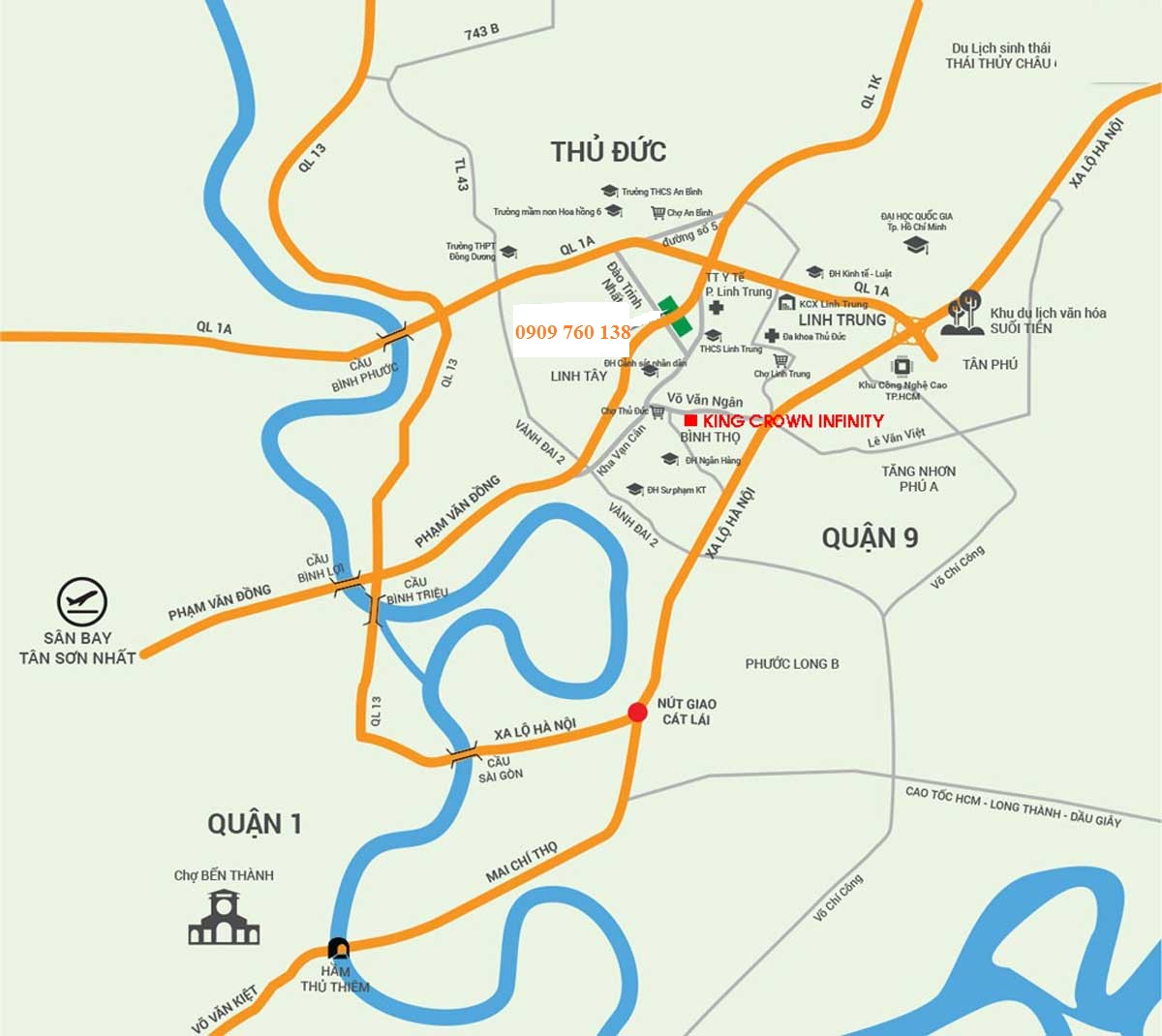 Vị trí Căn hộ King Crown Infinity