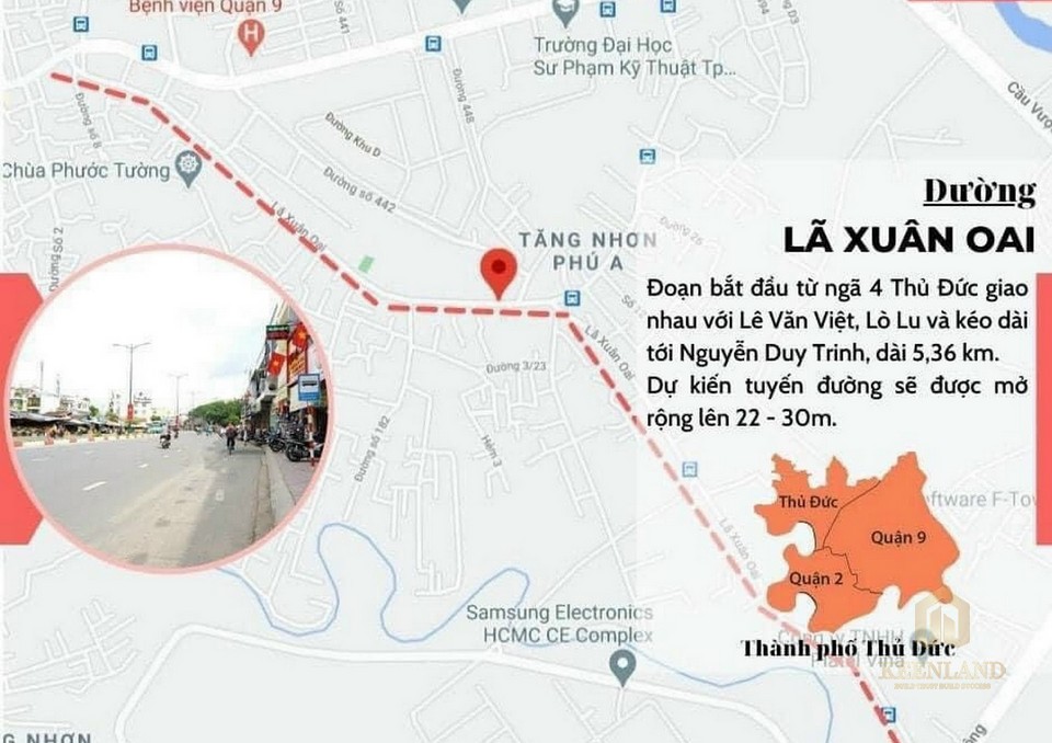 Đường Lã Xuân Oai là một trong năn tuyến đường được đề xuất mau chóng quy hoạch mở rộng