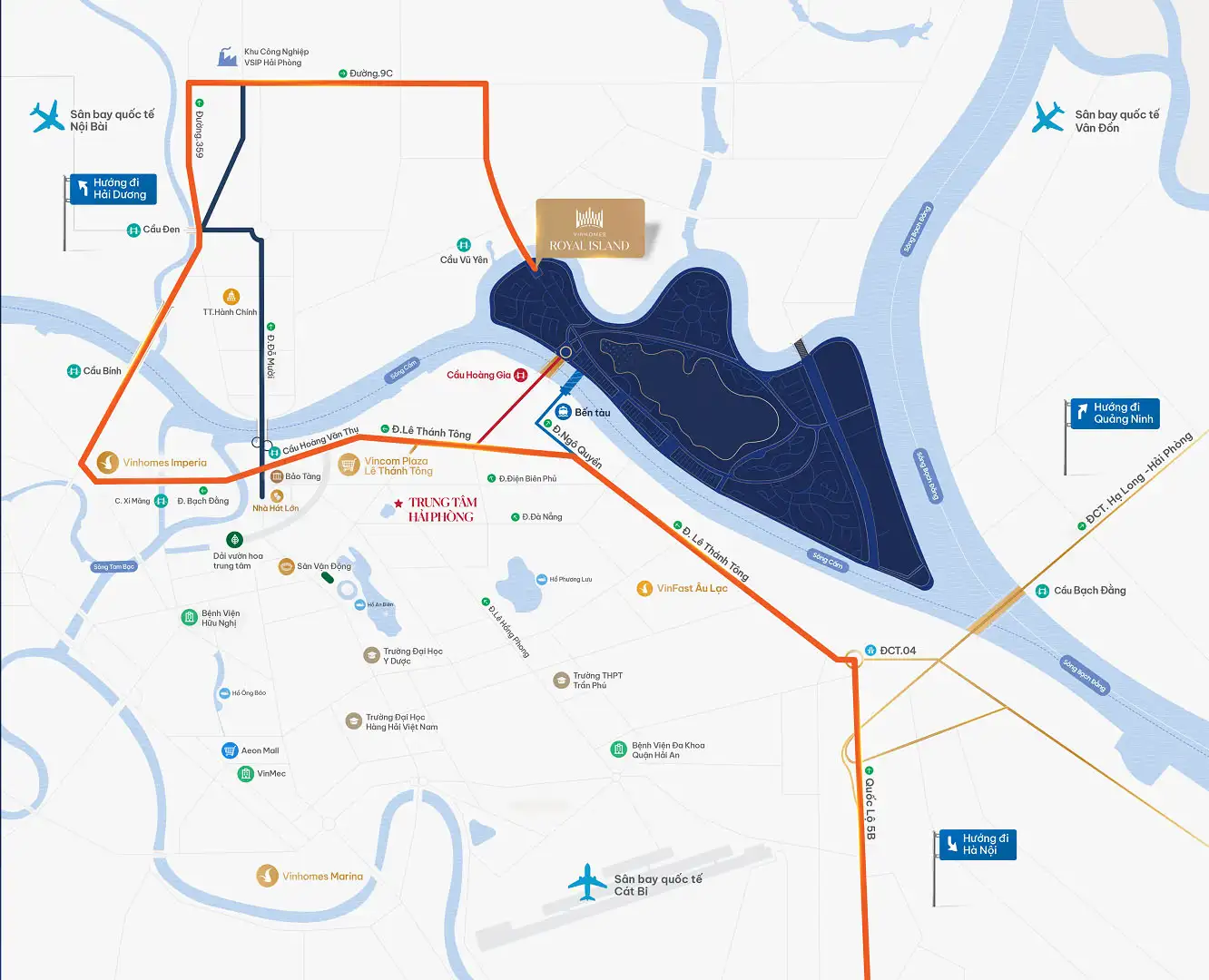 Vị trí Vinhomes royal island hải phòng