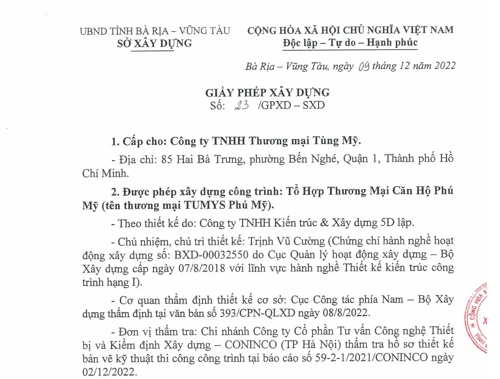 Đánh giá căn hộ Tumys Phú Mỹ đánh giá về pháp lý dự án tumys phú mỹ