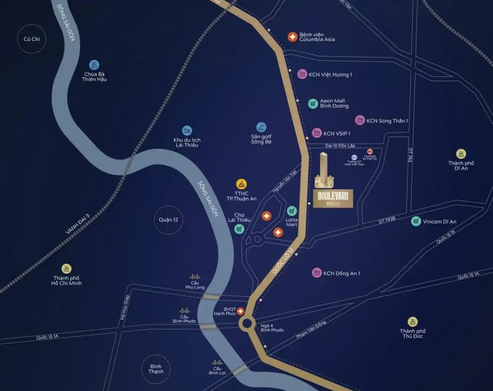 Vị Trí Boulevard Royale Bình Dương 2
